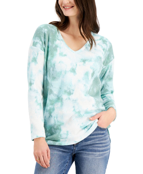 Style & Co Tie Dyed Waffle Knit Tunic